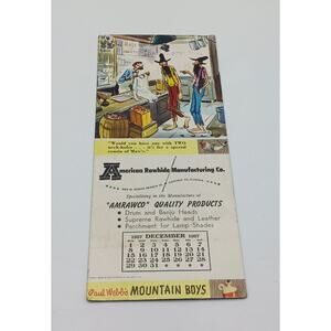 Vtg American Rawhide Manufacturing Co Chicago Ill Ink Blotter Advertisement